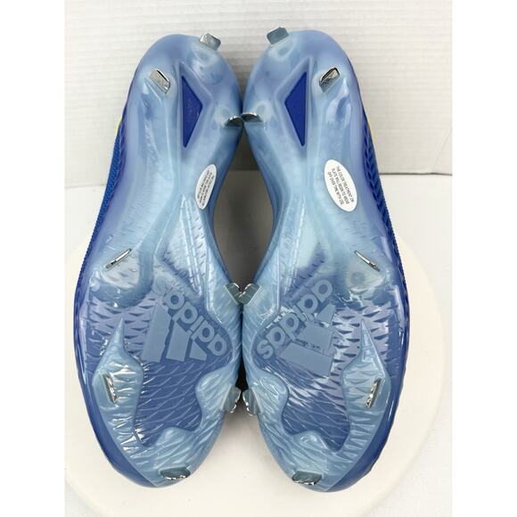 Adidas Icon V Bounce Mens Size 12 Baseball Softball Metal Cleats Blue Yellow NEW - Picture 7 of 11